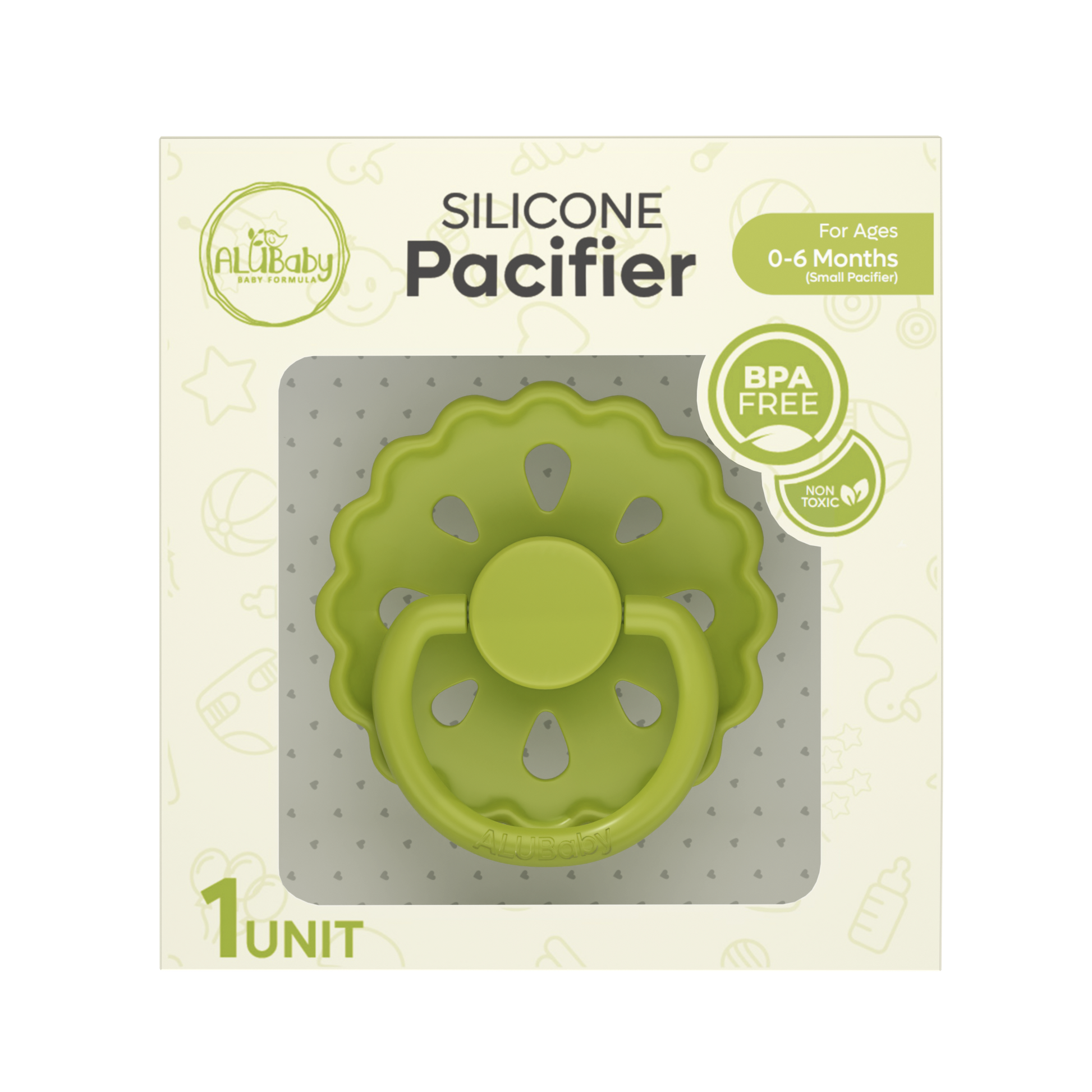 Alubaby Silicone Pacifier Avocado Cream small