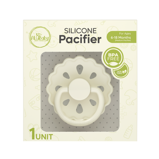 Alubaby Silicone Pacifier – Soft Ivory (Medium)