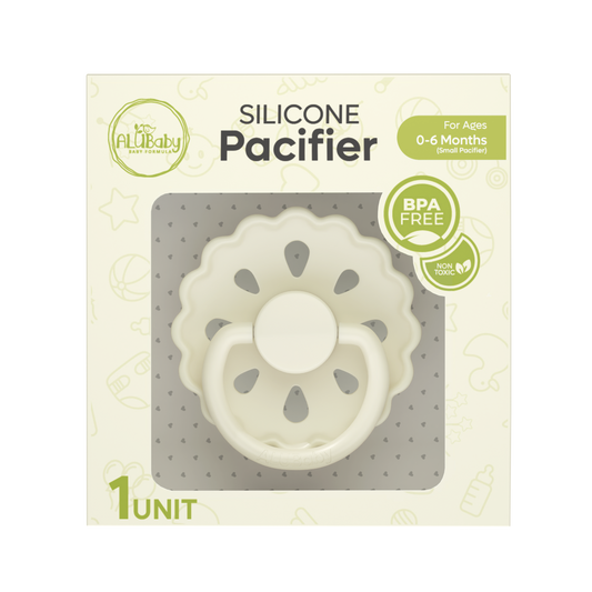 Alubaby Silicone Pacifier – Soft Ivory (Small)