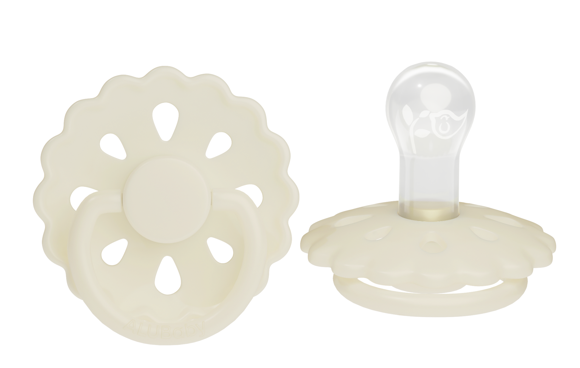 Alubaby Silicone Pacifier – Soft Ivory (Small)