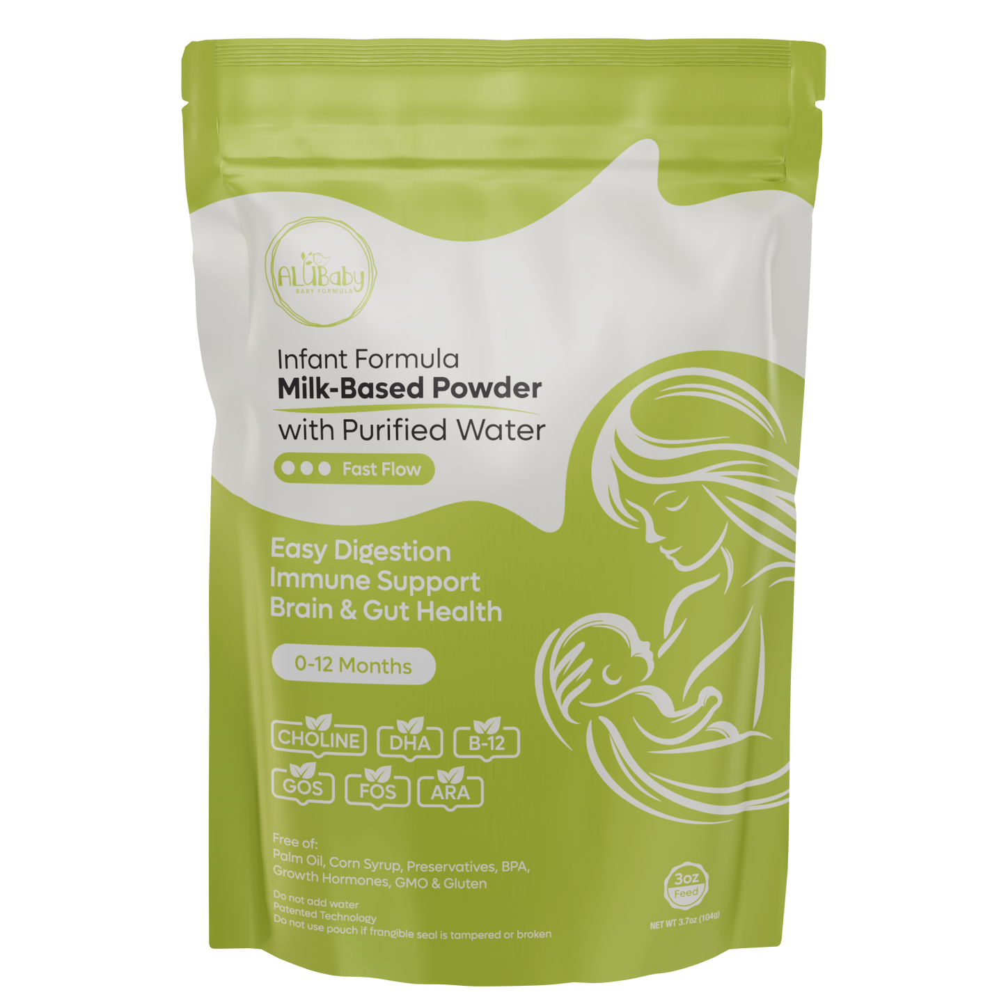 Clear Infant Formula Pouches (Fast Flow) 10 Count - 3oz