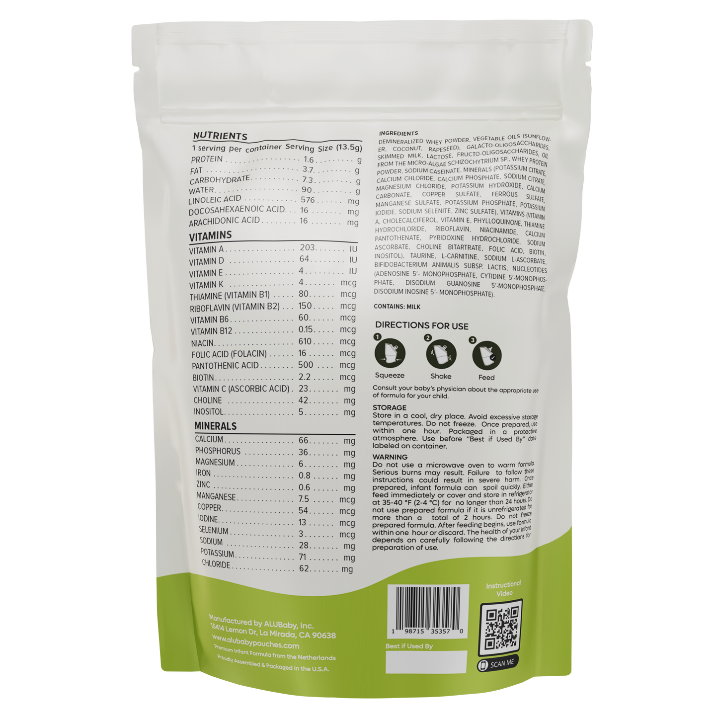 Clear Infant Formula Pouches (Fast Flow) 10 Count - 3oz