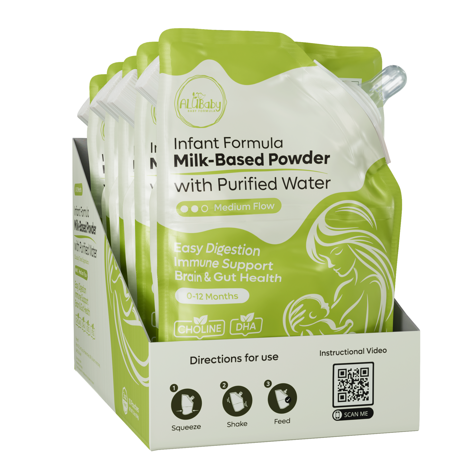 Alubaby Infant Formula Pouches (Medium Flow) 10 Count - 3oz
