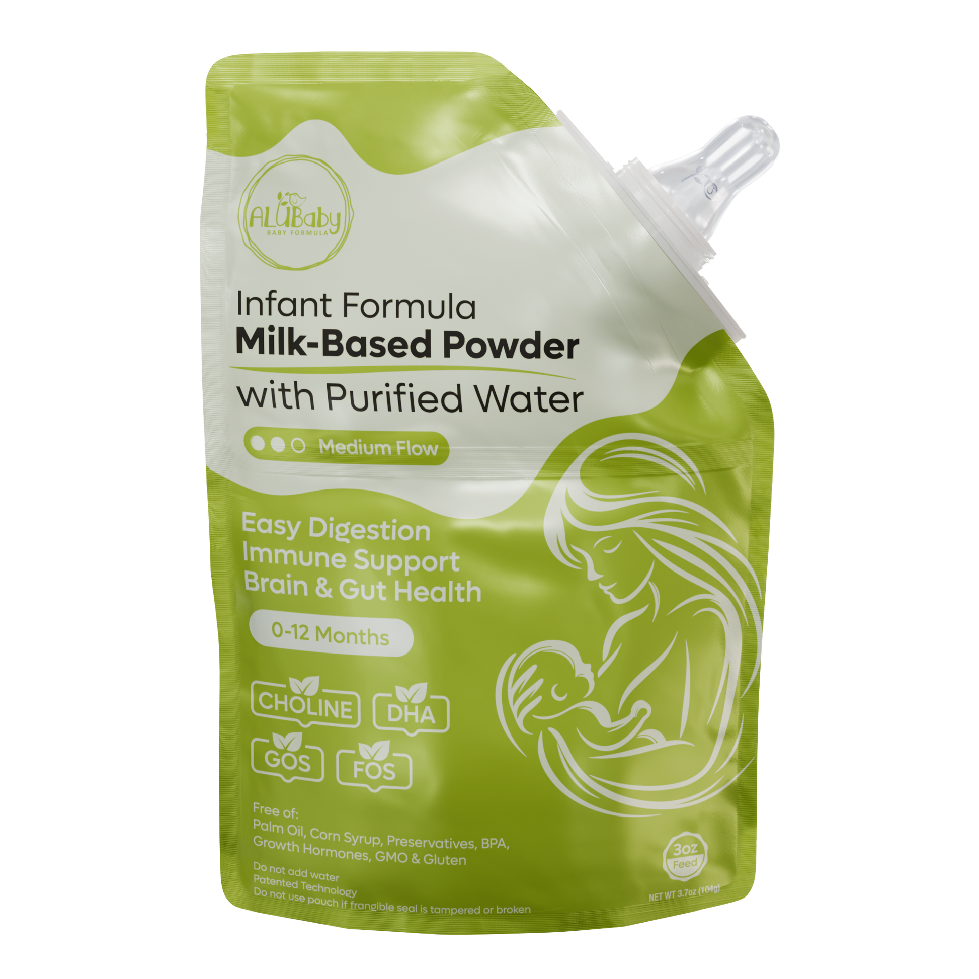 Alubaby Infant Formula Pouches (Medium Flow) 10 Count - 3oz