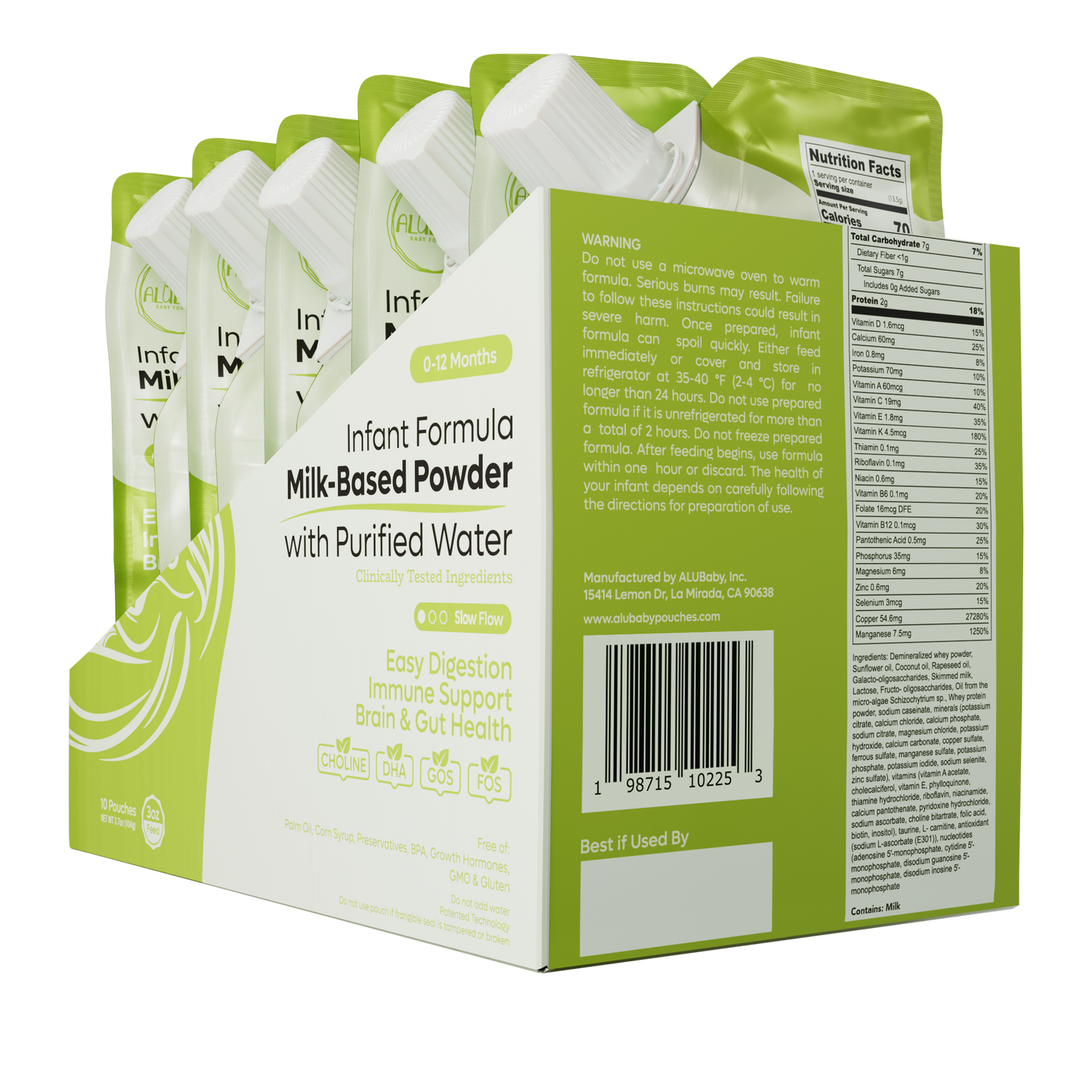 Alubaby Infant Formula Pouches (Slow Flow) 10 Count - 3oz