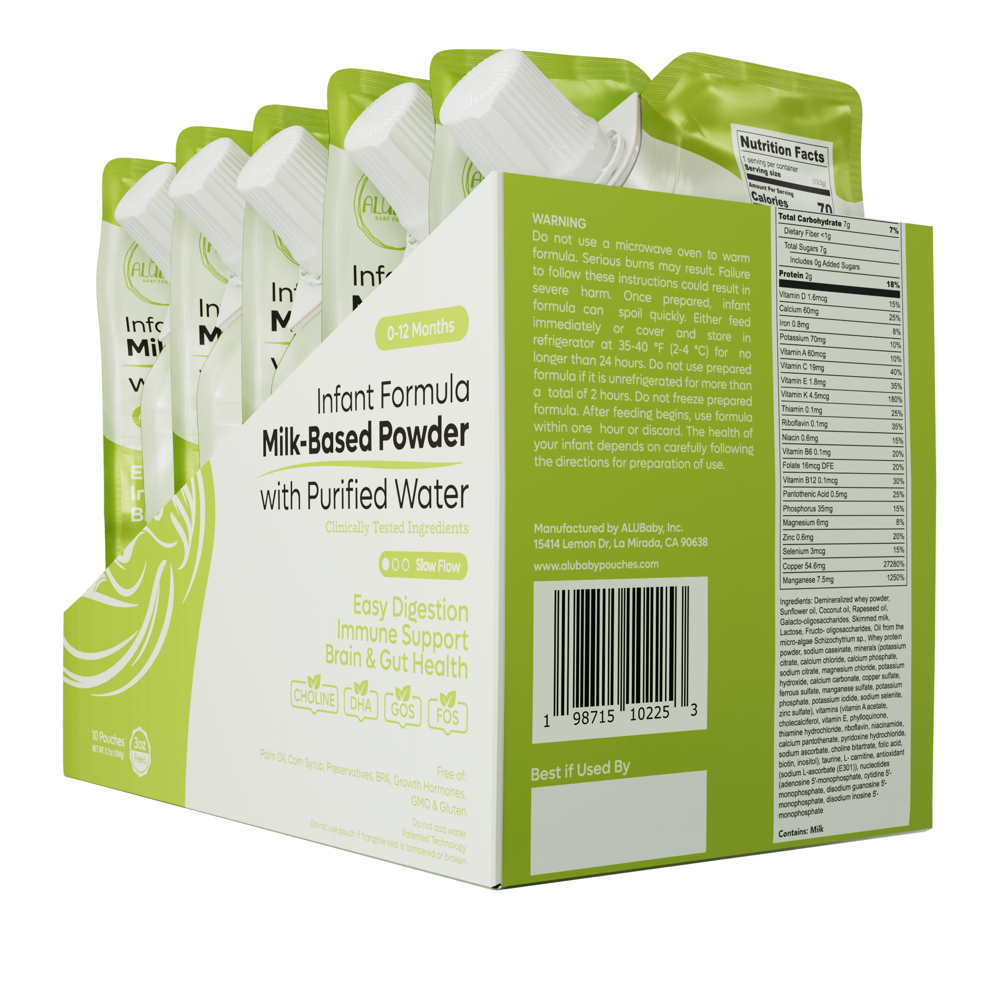 Alubaby Infant Formula Pouches (Slow Flow) 10 Count - 3oz