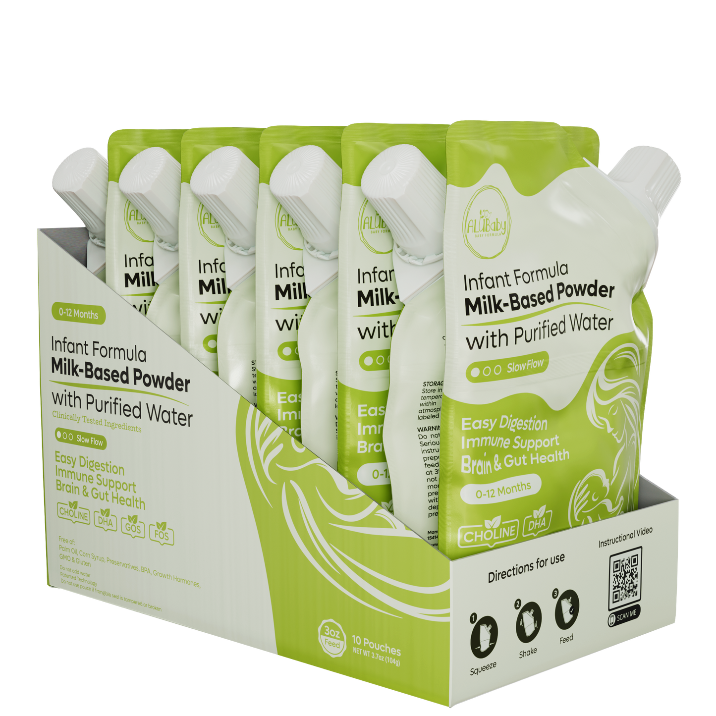 Alubaby Infant Formula Pouches (Slow Flow) 10 Count - 3oz
