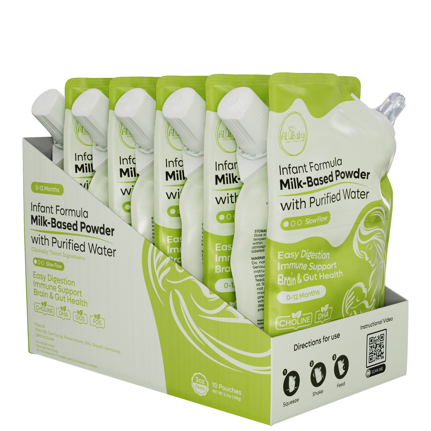 Alubaby Infant Formula Pouches (Slow Flow) 10 Count - 3oz