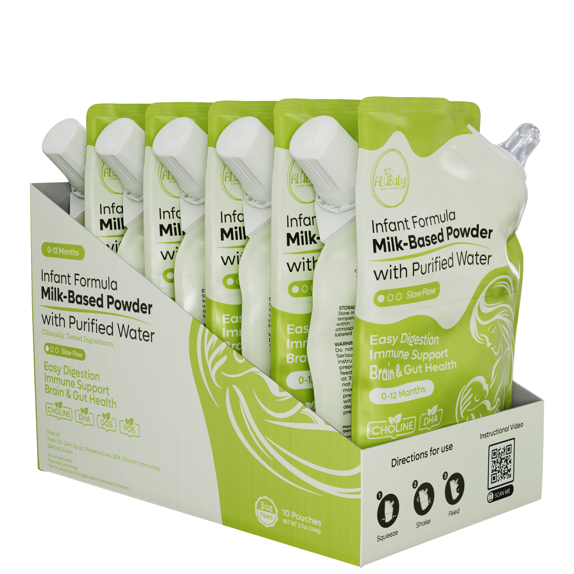Alubaby Infant Formula Pouches (Slow Flow) 10 Count - 3oz